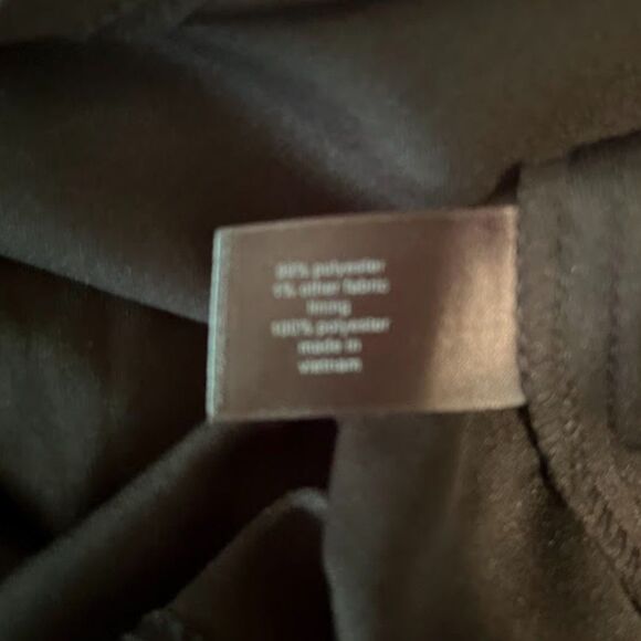 Lane Bryant 20 Black Metallic Floral Hi-Lo Dress V-Neck Ruffle Flutter Slve Belt - Picture 3 of 4